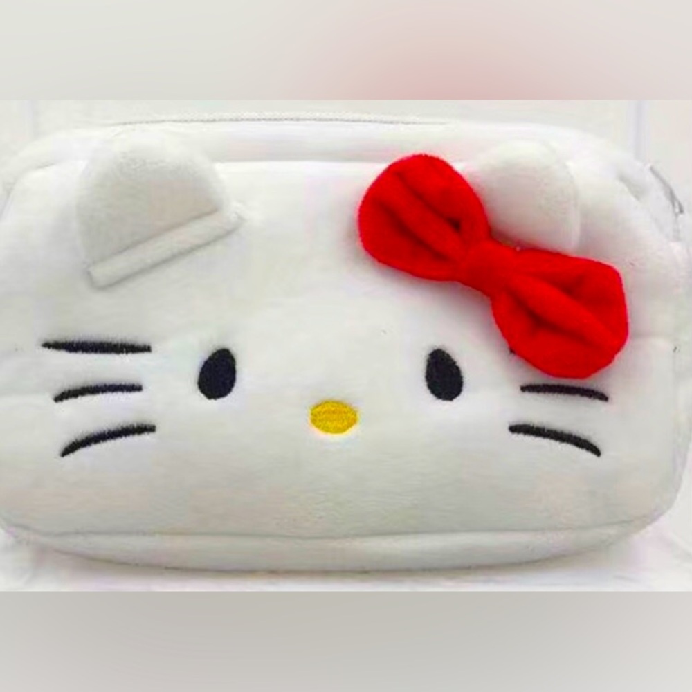 Hello Kitty Plush Accessory Makeup Cosmetic Pencil Mini Bag | Super Cute | NEW